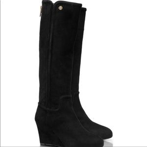 Tory Burch Irene Suede Wedge Boots 11